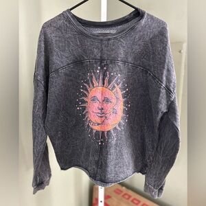 Rebellious One Charcoal Sweatshirt with sun & moon